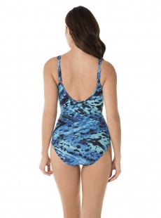 Maillot de bain 1 pièce gainant Madero imprimé bleu - Turning Point - " M " - Miraclesuit Swimwear