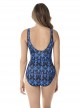 Maillot de bain 1 pièce gainant It's A Wrap orange / bleu - Vesuvio - " M " - Miraclesuit Swimwear
