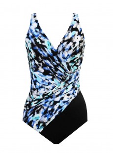 Maillot de bain 1 pièce gainant Oceanus imprimé bleu - Madagascar - " M " - Miraclesuit Swimwear