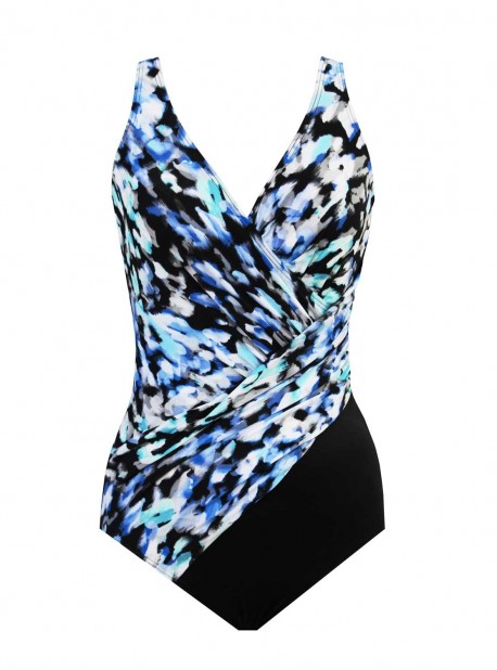 Maillot de bain 1 pièce gainant Oceanus imprimé bleu - Madagascar - " M " - Miraclesuit Swimwear