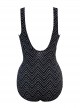Maillot de bain 1 pièce gainant Criss Cross Escape imprimé gris / noir - Stitch Mix - " M " - Miracl