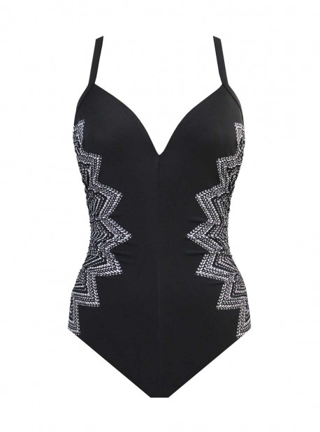Maillot de bain 1 pièce gainant Temptation Noir / Gris - Stitch Mix - " M " - Miraclesuit Swimwear