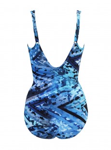 Maillot de bain 1 pièce gainant Madero imprimé bleu - Turning Point - " M " - Miraclesuit Swimwear