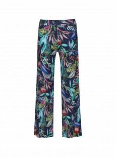 Pantalon large bleu imprimé fleuris - Hamptons - Cyell