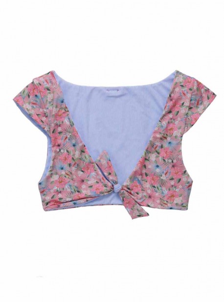 Haut de maillot de bain crop top Margeaux - Marseille Floral - Beach Bunny