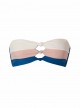 Haut de maillot de bain bandeau Island Blue Bleu Blanc Rose - PilyQ