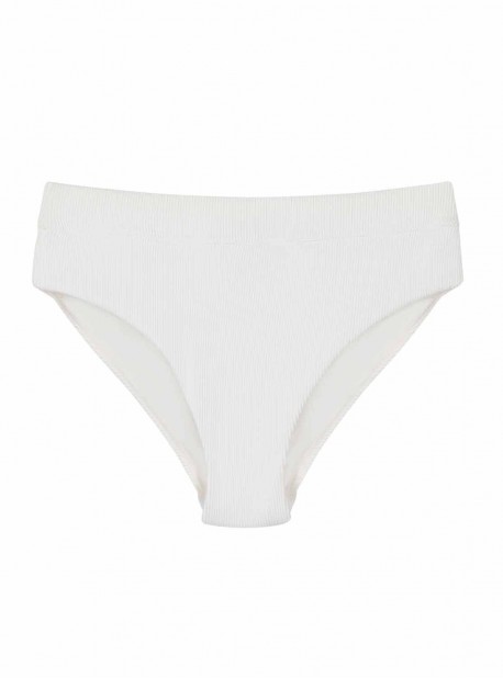 Culotte de bain taille haute white Pearl Blanc - PilyQ