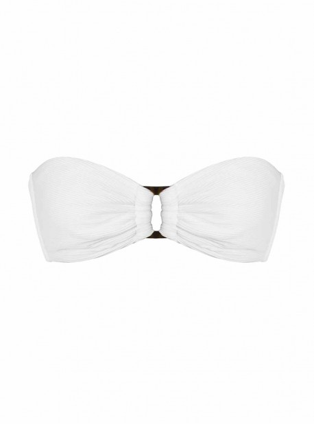 Haut de maillot de bain bandeau white Pearl Blanc - PilyQ