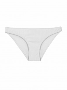 Culotte de bain échancrée white Pearl Blanc - PilyQ