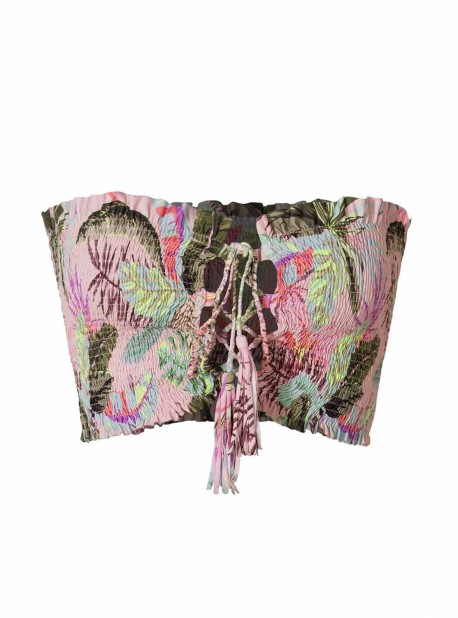 Haut de maillot de bain bandeau réversible Ivy Bahamas Imprimé Tropical - PilyQ