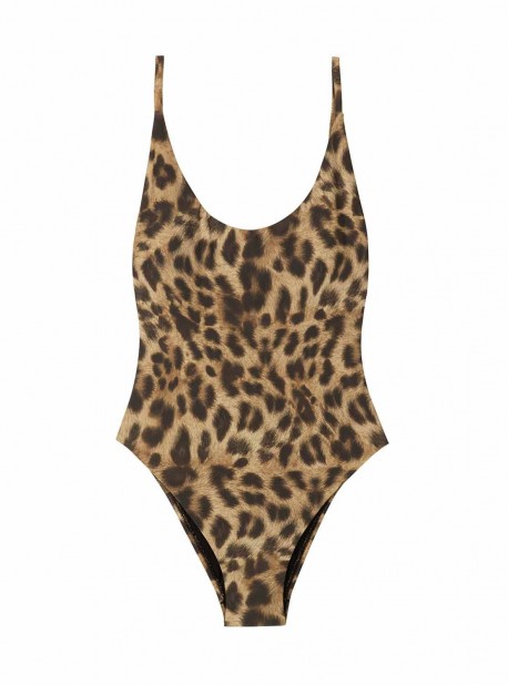 Maillot de bain 1 pièce Scoop Jungle Imprimé Léopard - PilyQ