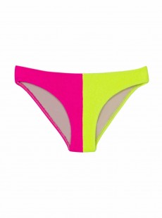 Culotte de bain échancrée bicolore rose et jaune Pineapple Reef - PilyQ