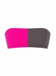 Haut de maillot de bain bandeau bicolore rose et gris Acai Reef - PilyQ