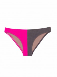 Culotte de bain classique bicolore rose et grise Acai Reef - PilyQ