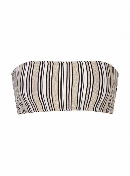 Haut de maillot de bain Bandeau à rayures Harbour Stripes - PilyQ