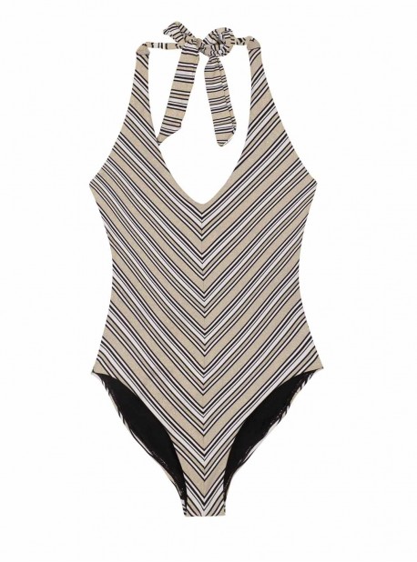 Maillot de bain 1 pièce à rayures Avery Harbour Stripes - PilyQ 