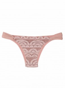 Culotte de bain échancrée Dentelle Pink Sand Rose - PilyQ