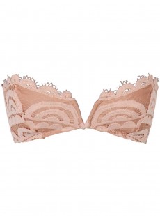 Haut de maillot de bain bandeau Island Blue Bleu Blanc Rose - PilyQ