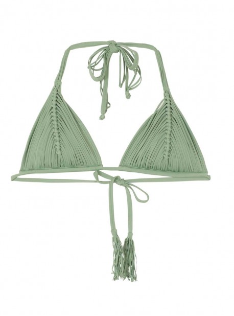 Haut de maillot de bain triangle Sage kaki - PilyQ