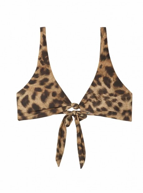 Haut de maillot de bain triangle Jungle Imprimé Leopard réversible tropical - PilyQ