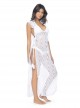 Robe de plage longue Water Lily Blanc - PilyQ
