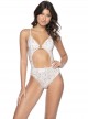Maillot une pièce échancré Cobra blanc à motif - PilyQ