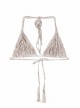 Haut de maillot de bain triangle Cobra blanc à motif - PilyQ