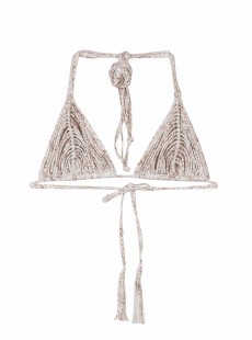 Haut de maillot de bain triangle Cobra blanc à motif - PilyQ