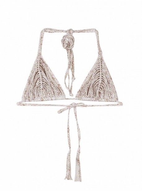 Haut de maillot de bain triangle Cobra blanc à motif - PilyQ