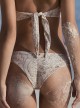 Culotte de bain échancrée Cobra blanc à motifs - PilyQ
