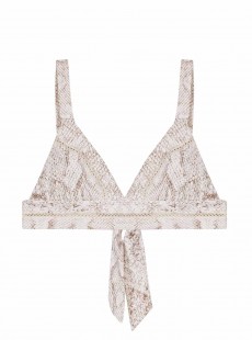 Haut de maillot de bain balconnet Cobra blanc à motif - PilyQ