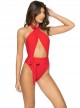 Maillot de bain 1 pièce échancrée Red Coral Rouge - PilyQ