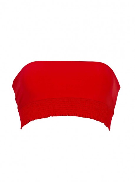 Haut de maillot de bain bandeau Red Coral Rouge - PilyQ