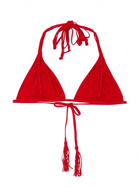 Haut de maillot de bain Triangle Red Coral Rouge - PilyQ