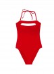 Maillot de bain 1 pièce bandeau Red Coral Rouge - PilyQ