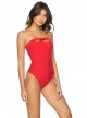Maillot de bain 1 pièce bandeau Red Coral Rouge - PilyQ