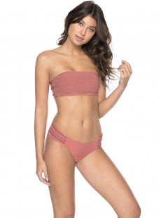 Haut de maillot de bain bandeau rose Capri Lotus - PilyQ