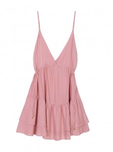 Robe de plage courte rose Jessa Dusty Rose - PilyQ