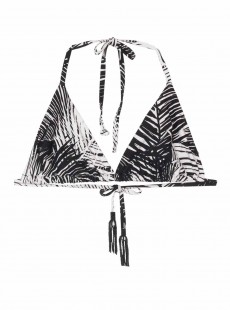 Haut de maillot de bain triangle noir et blanc Nassau - PilyQ