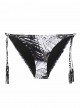 Culotte de bain échancrée à nouer noire et blanche Nassau - PilyQ