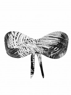 Haut de maillot de bain bustier noir et blanc Nassau - PilyQ