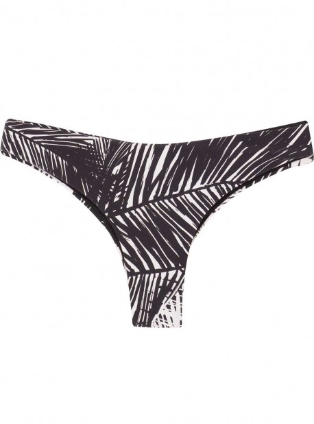 Culotte de bain échancrée à nouer noire et blanche Nassau - PilyQ
