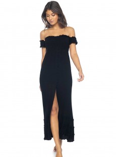 Robe de plage noire Midnight - PilyQ