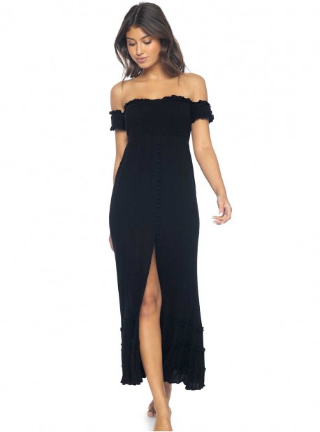 Robe de plage noire Midnight - PilyQ