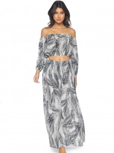 Crop-top manche longues noir et blanc Nassau - PilyQ