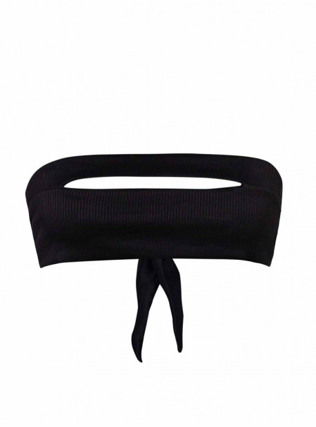 Haut de maillot de bain bandeau noir Black Pearl - PilyQ