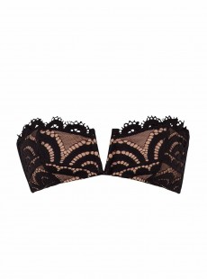 Haut de maillot de bain bandeau noir V Lace Midnight - PilyQ 