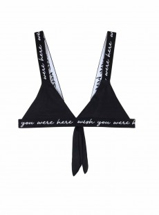 Haut de maillot de bain triangle noir Elastic Rosie Wish you were here - PilyQ
