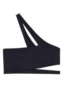 Brassière de bain asymétrique noire Midnight - PilyQ
