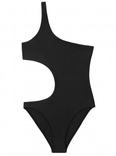 Maillot de bain 1 pièce asymétrique noir Midnight - PilyQ
